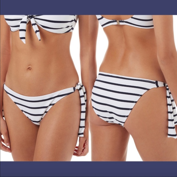 NWT $115 Melissa Odabash San Juan Striped Bikini Bottoms in Marine [SZ‎ 6 ]